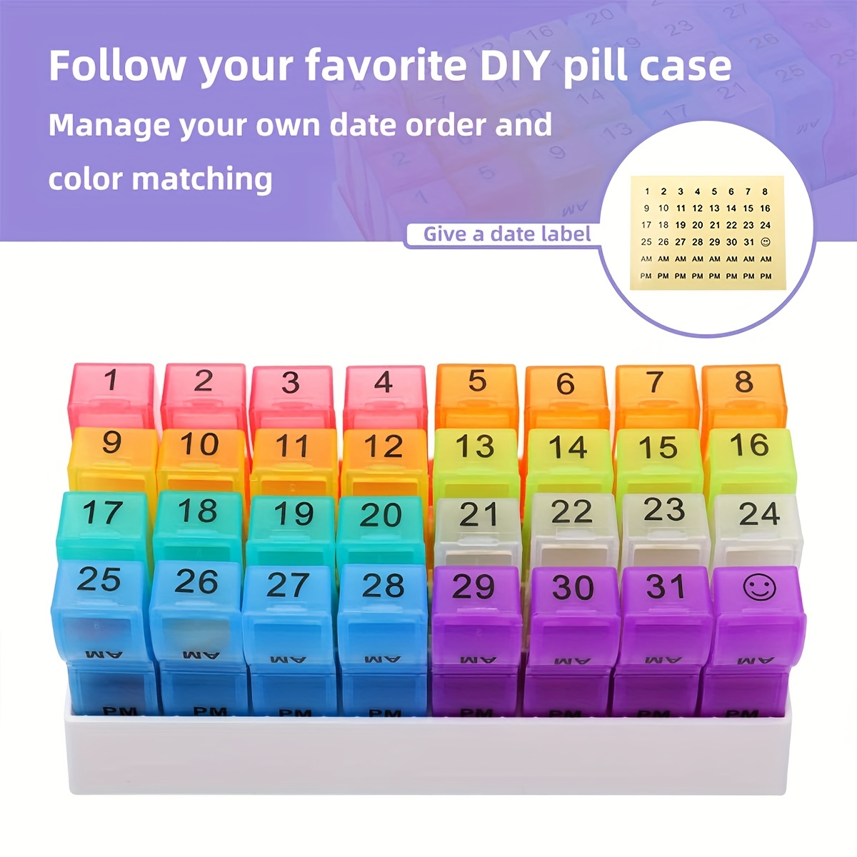 Daviky Monthly Pill Organizer 4 Times a Day, 30 Day Pill Organizer with  Daily Pill Box Organizer, One Month Medicine Pill Case, 31 Day Pill  Container