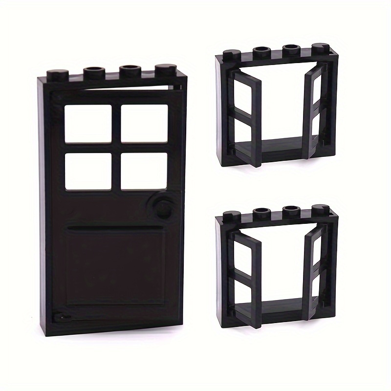 Assembled Parts 60596 60623 1x4x6 Door And Window Set Transparent Diy House Construction Toys Compatible No. 60594 60603 60608