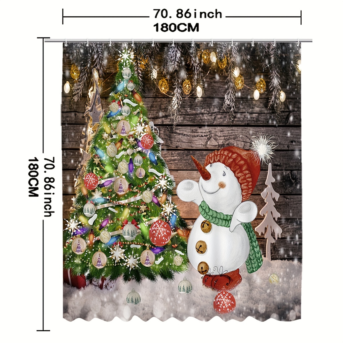 Car Snowman Pattern Christmas Shower Curtain Shower Curtain - Temu Canada