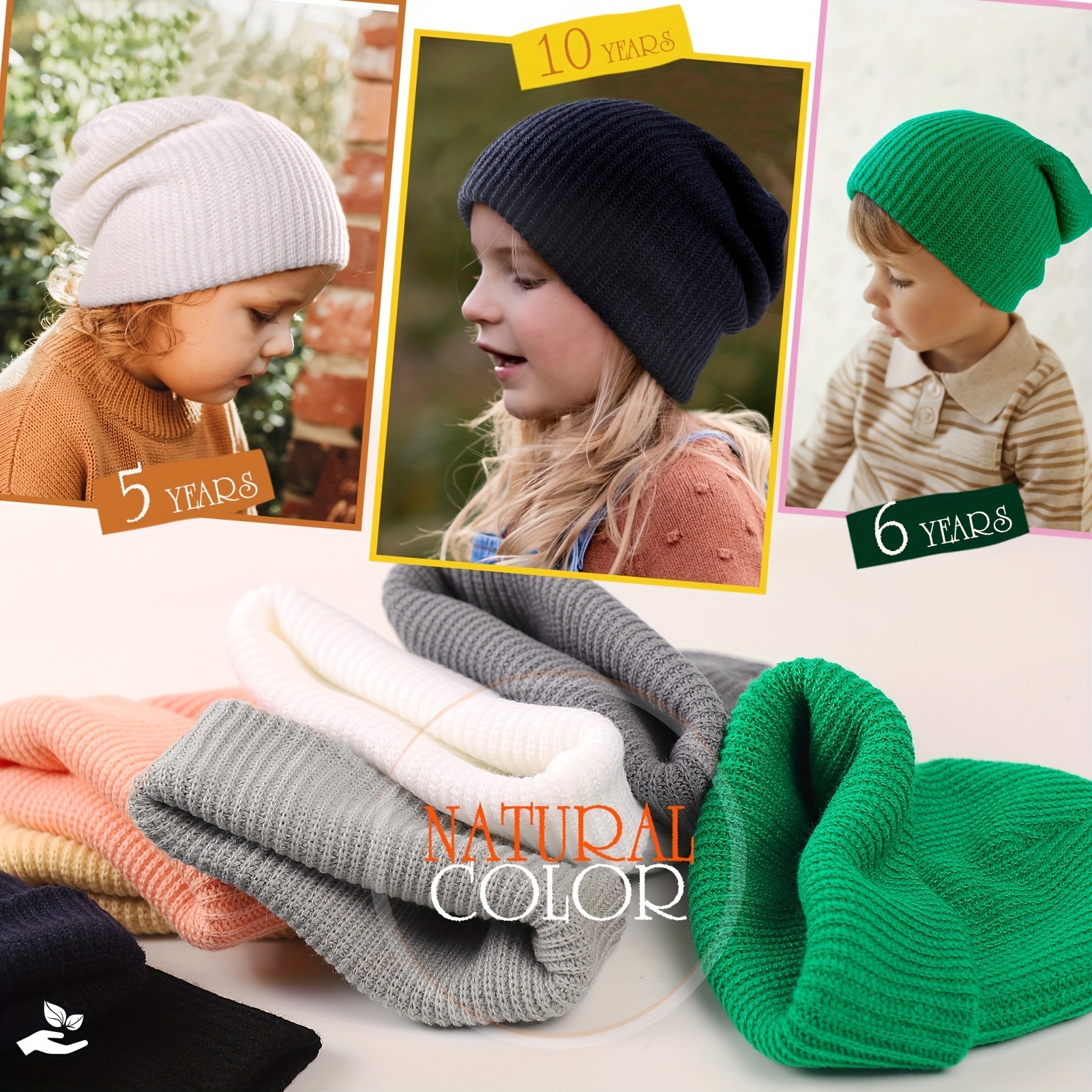 Children's Knitted Hat & Scarf Set Letter Patch Plush Thickened Warm Winter  With Pom Pom For Girls And Boys - Temu