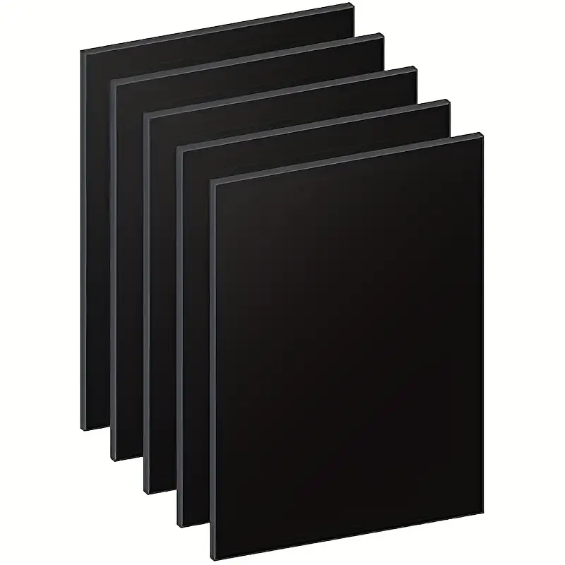 Feuilles Acryliques Noires Carrées En Acrylique Noir, 5 Pièces