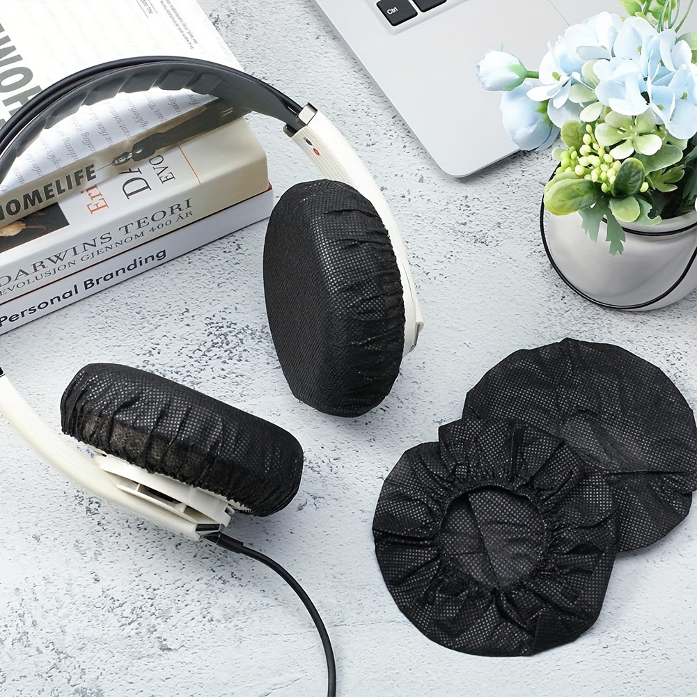

100pcs Disposable Headphone Cover, Nonwoven Earmuff Cushion For 10-12cm/3.93-4.72inches Headset, Disposable Headphone Ear Covers