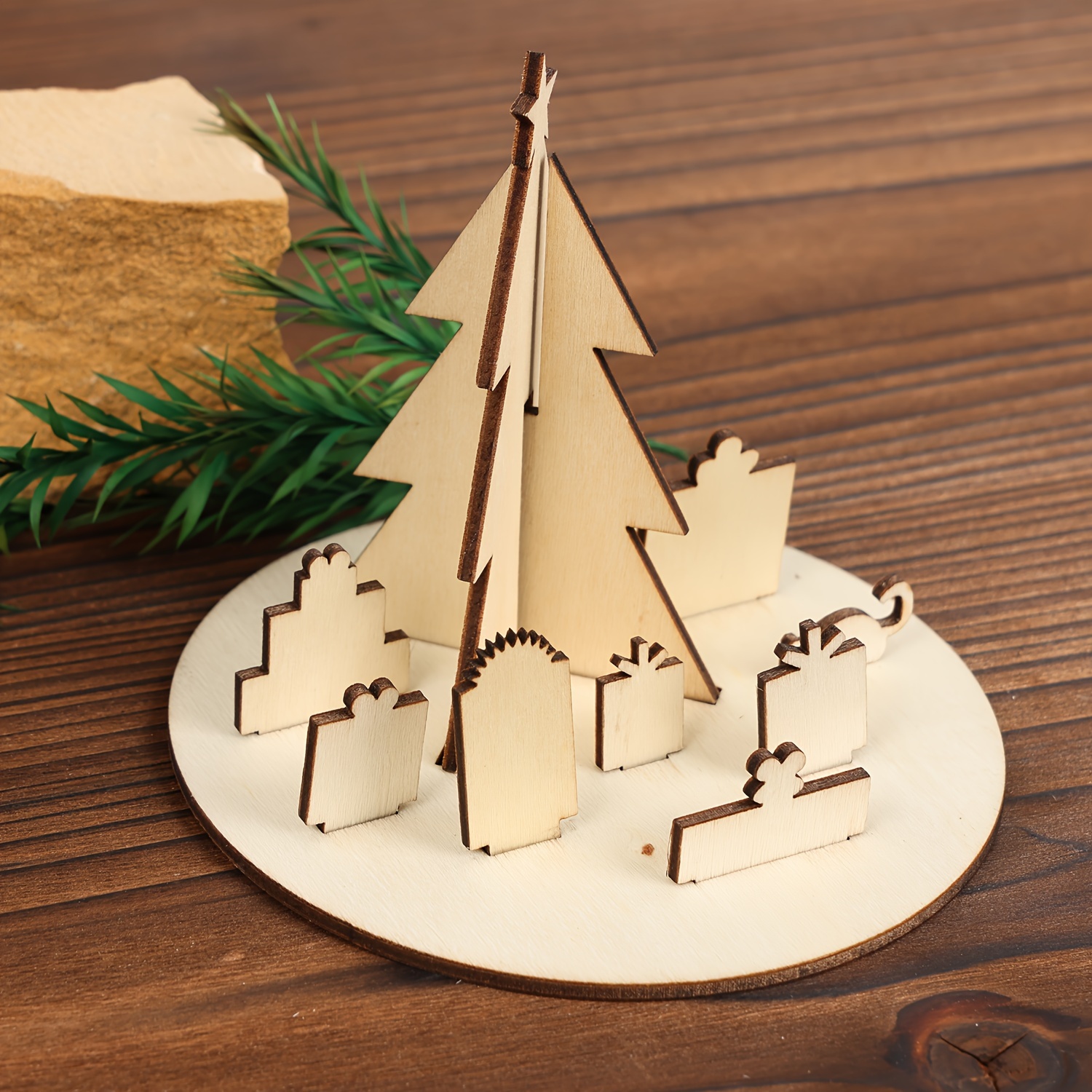 Diy Arbre de Noël 3D Puzzle en bois à peindre