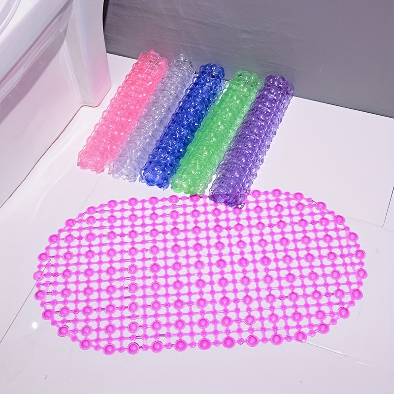 Oval Shower Carpet Anti-Slip Mat with Drain Holes
