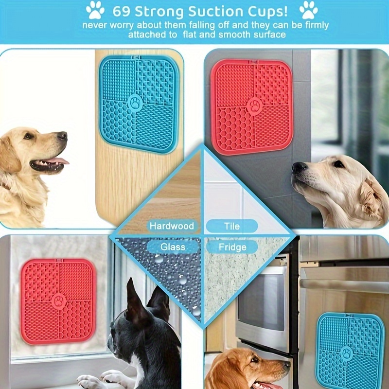 Lick Mat for Dogs, 2 Pcs Dog Crate Lick Pads Slow Feeder, Lick Pad Crate  Training Toy Crate Lick Plate,Very Suitable Peanut Butter, Treats Yogurt