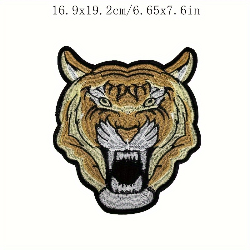 Patches for jackets Tiger head patch Large embroidered Iron on