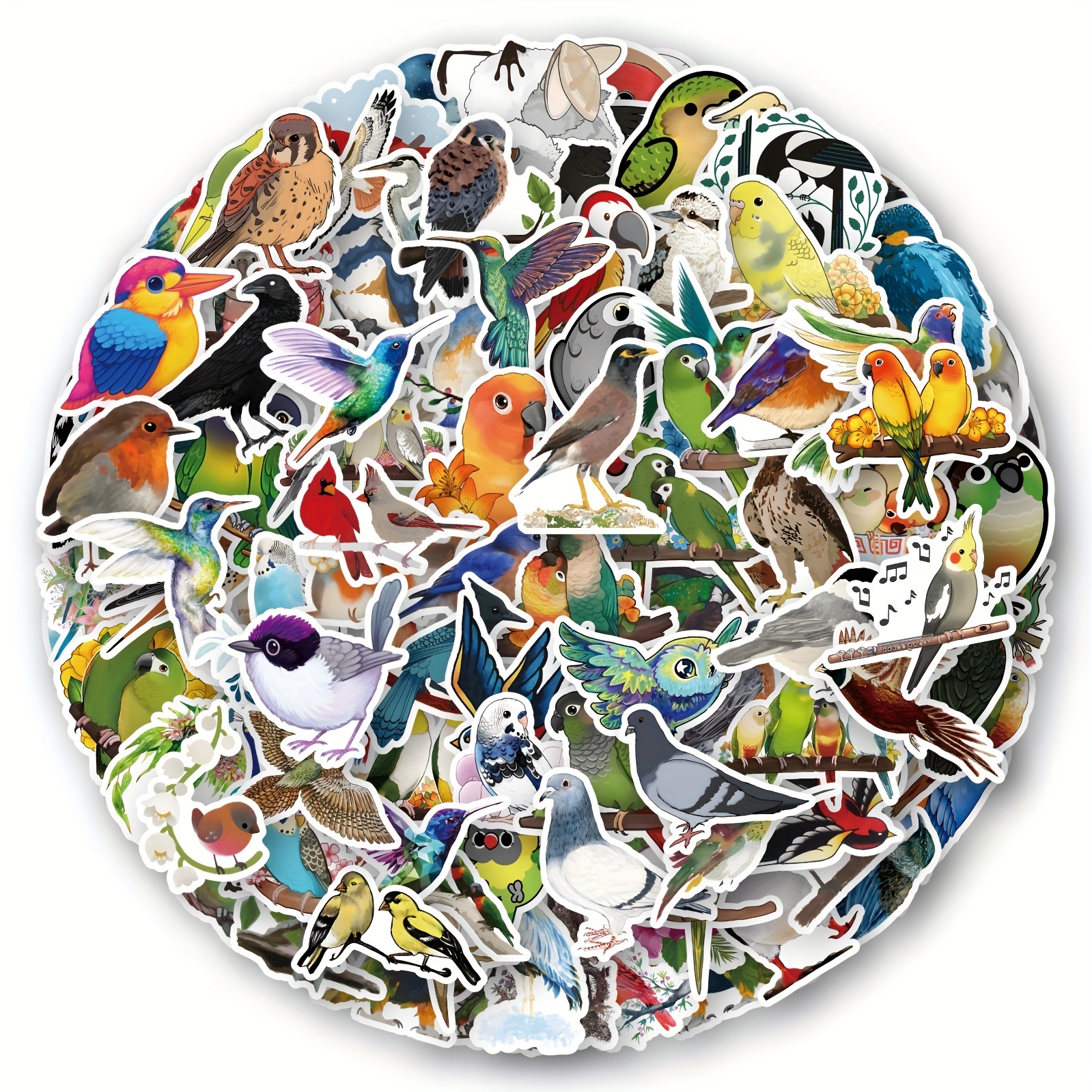 Cute Bird Stickers Waterproof Vinyl Animal Stickers For - Temu