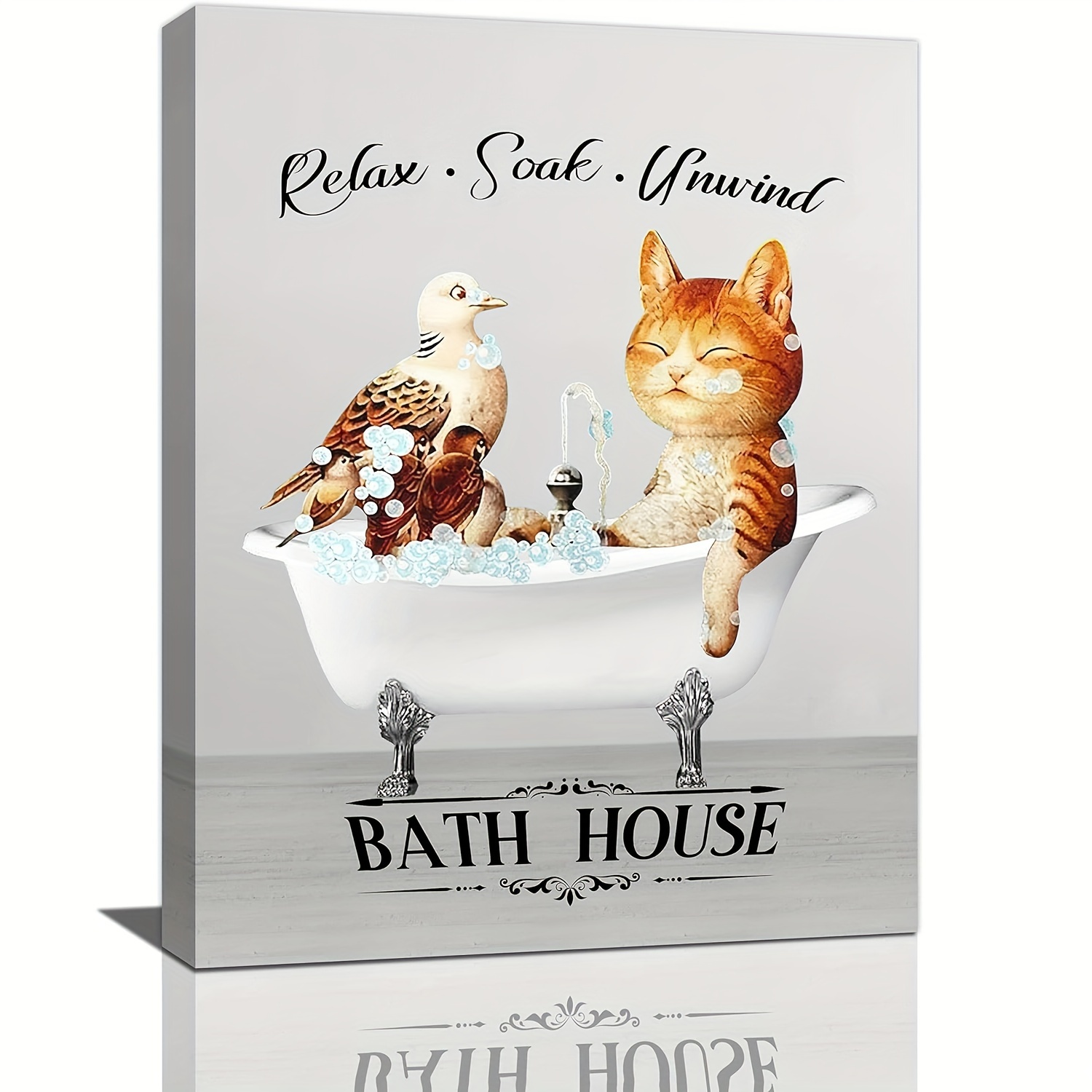 Cat bathroom hotsell wall art