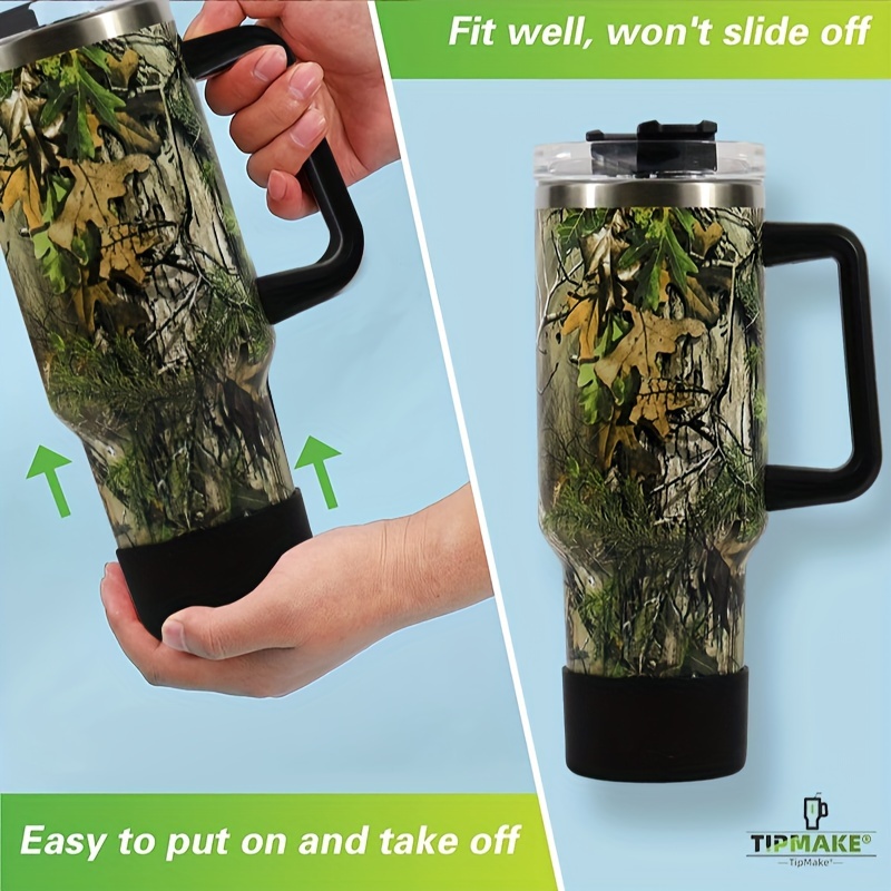 40oz Marble Insulated Tumbler With Handle And Straw