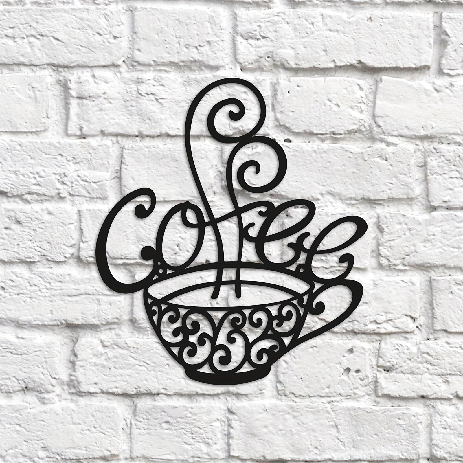  Metal Coffee Cup Wall Art Decor Wire Coffee Sign Wall Cafe  Themed Wall Art Decoration For Coffee Shop Kitchen Restaurant Metal Wall  Sign: Home & Kitchen