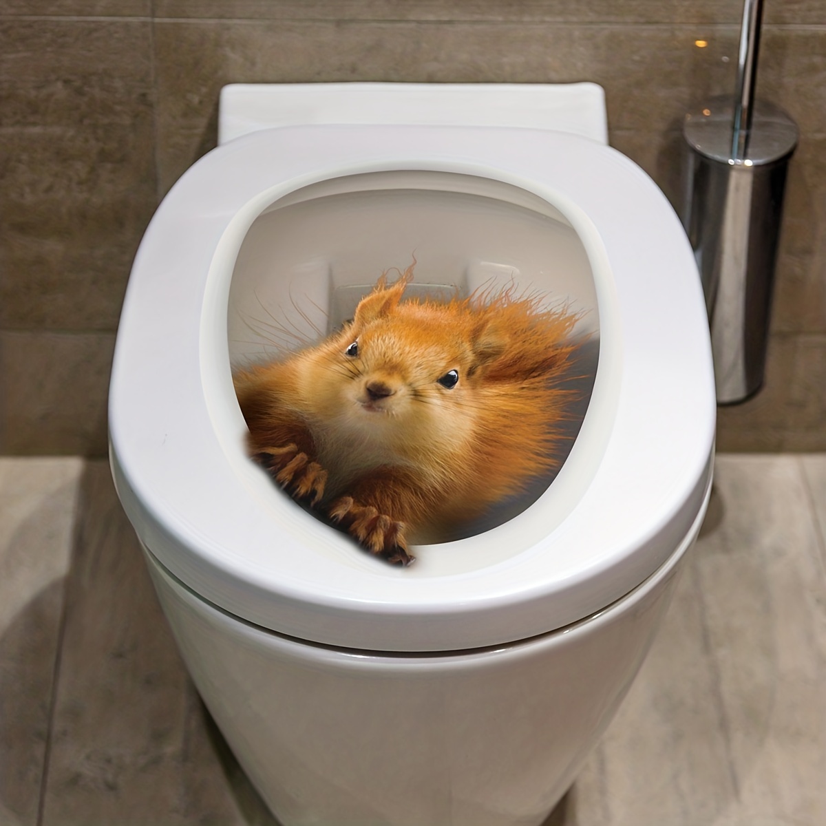 1pc Three dimensional Squirrel Toilet Sticker – Home & Kitchen Decor