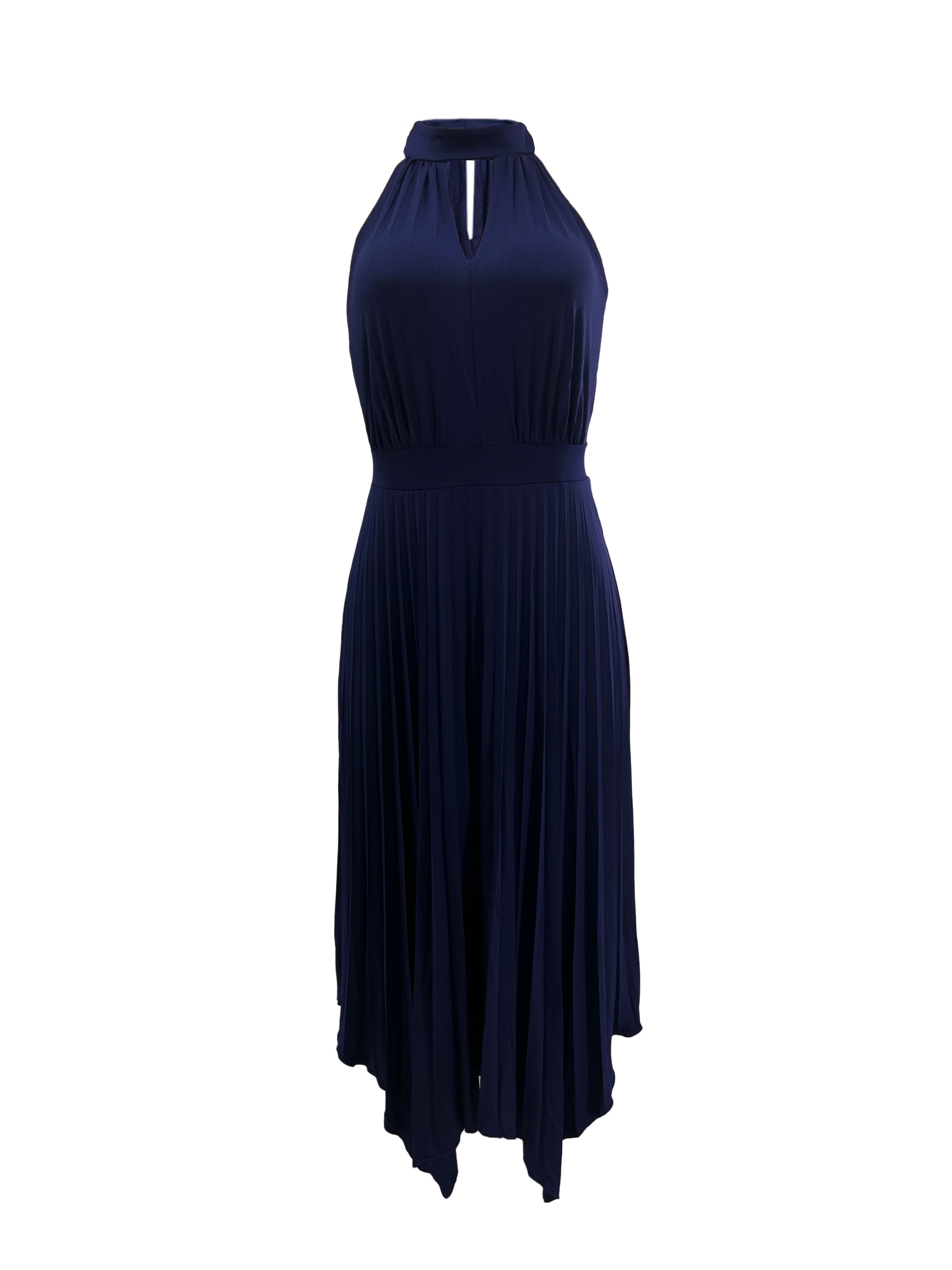 open lace back dress Red Mu Color Block Chiffon Trapeze Dress With Chain Halter Neckline