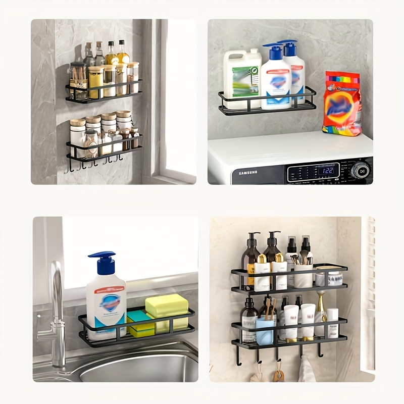 Bathroom Punch-free Shelf Plastic Accessories Shower Gel Shampoo Storage  Holder