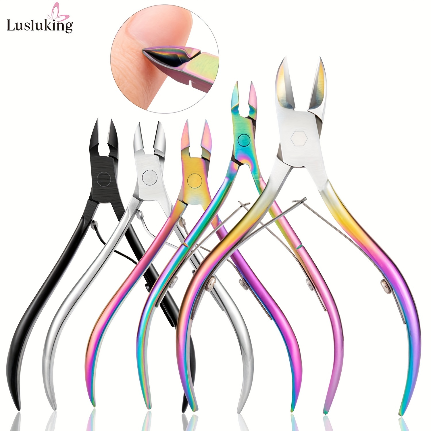 

1pc, Nail Art Cuticle Scissor Nippers Clipper Dead Skin Remover Cut Plier Manicure Stainless Steel Trimming Pedicure Care Tools