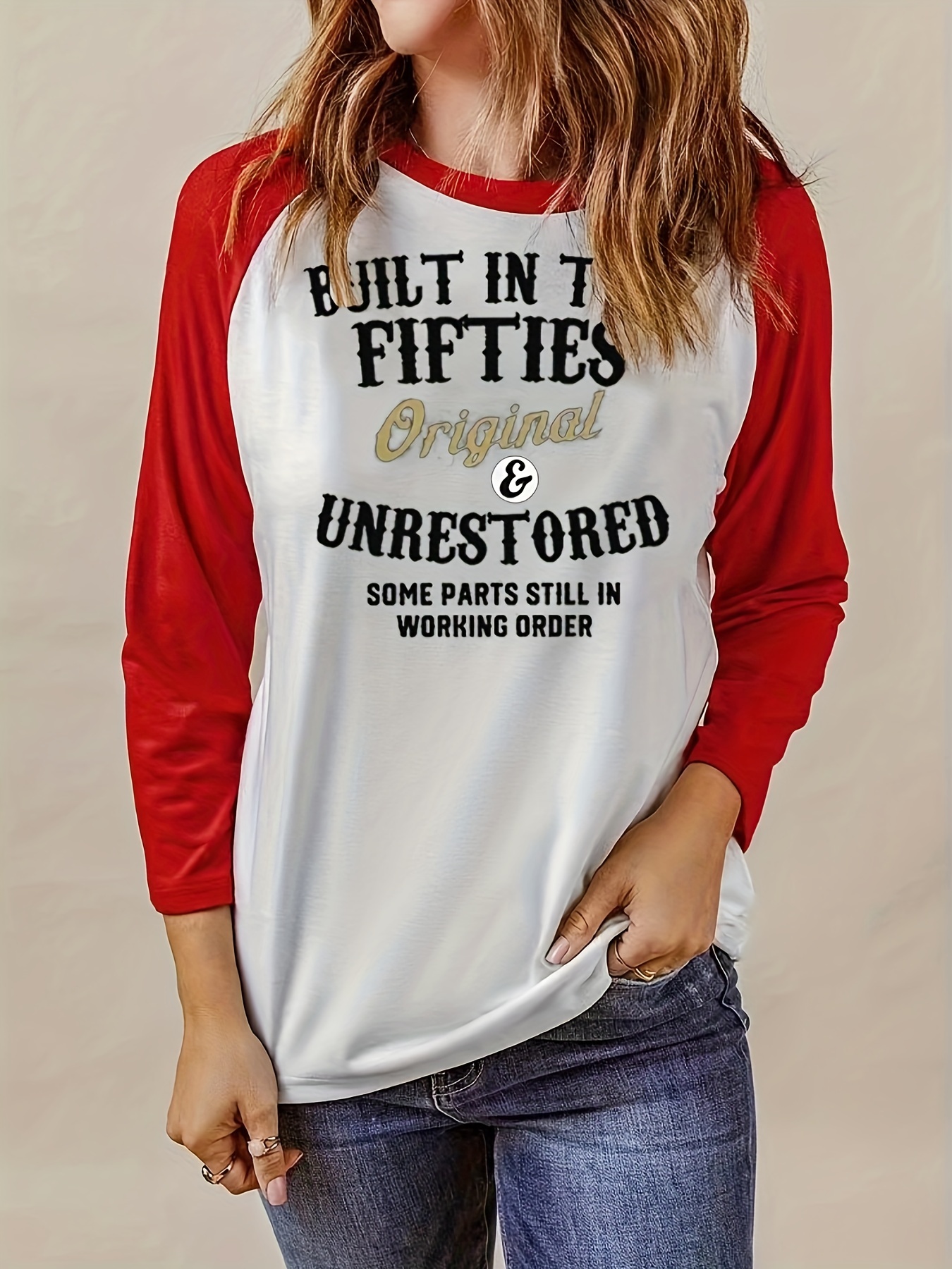 women's casual color block raglan sleeve pullover sweatshirt