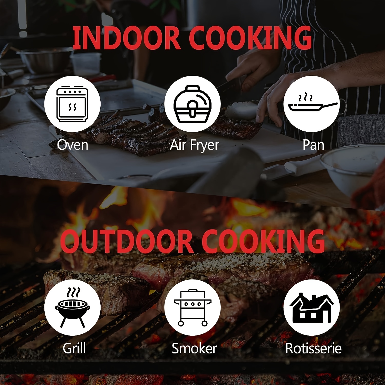 Meat Thermometers, Meat Thermometers For Grilling, Meter Thermometer  Wireless, Meat, Wireless Meat Thermometer, Digital Meat Thermometers With  Long Probe, Remote Wireless Bbq Grill Thermometers, Kitchen Tools - Temu  Cyprus