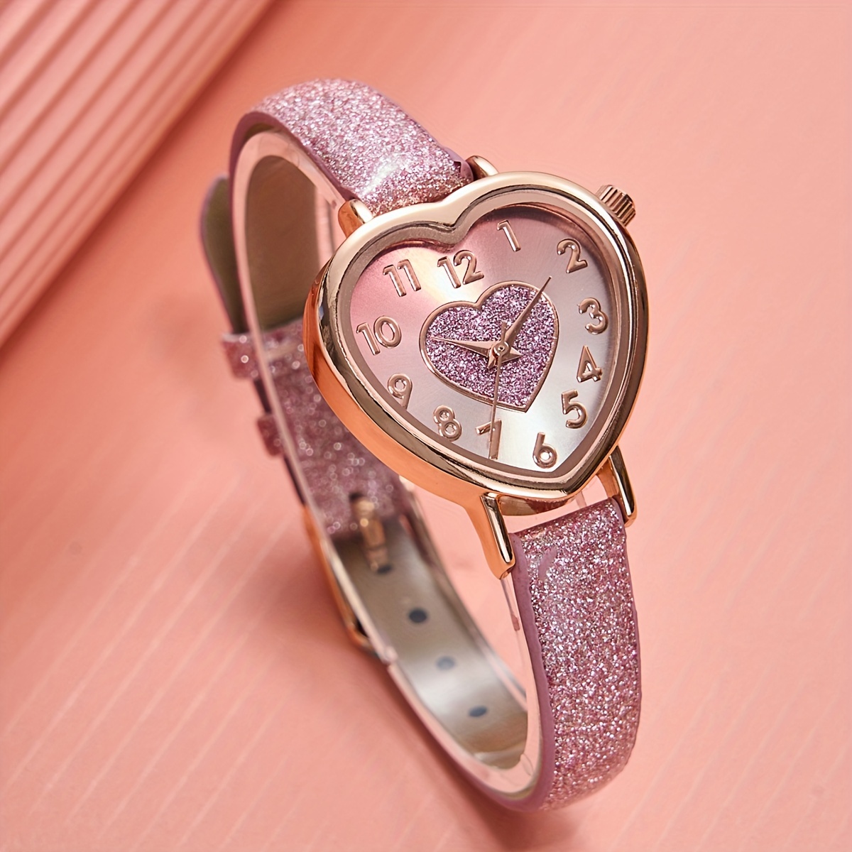 Ladies watch heart shape hot sale