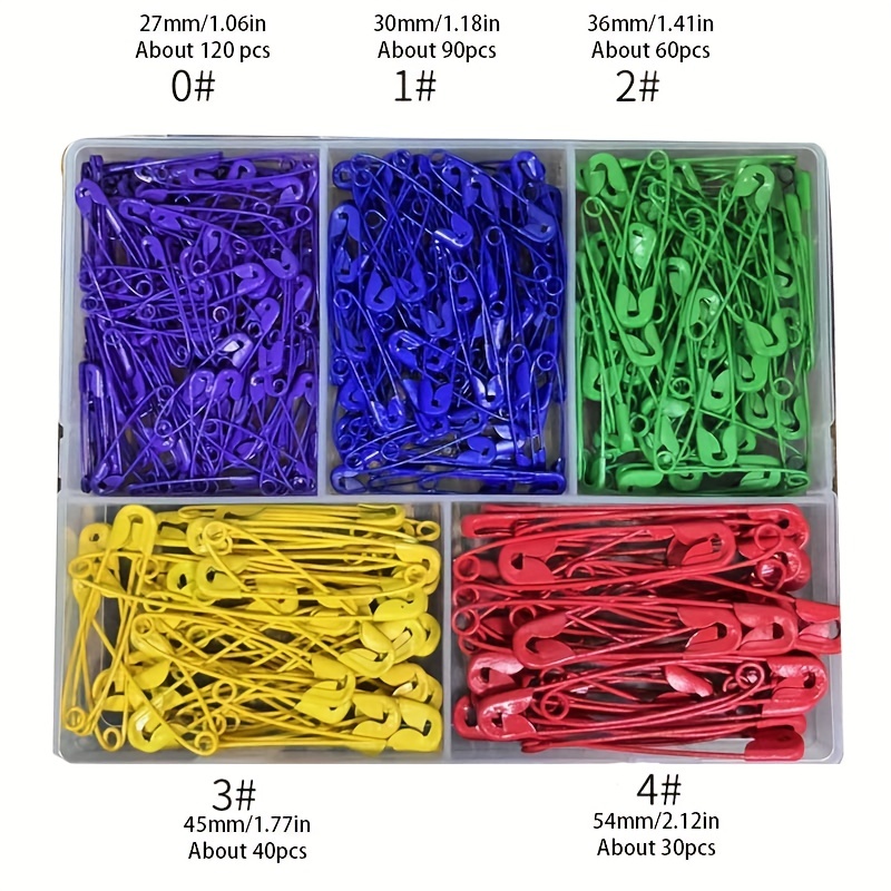 Safety Pins Assorted, 340 PCS Nickel Plated Steel Large Safety