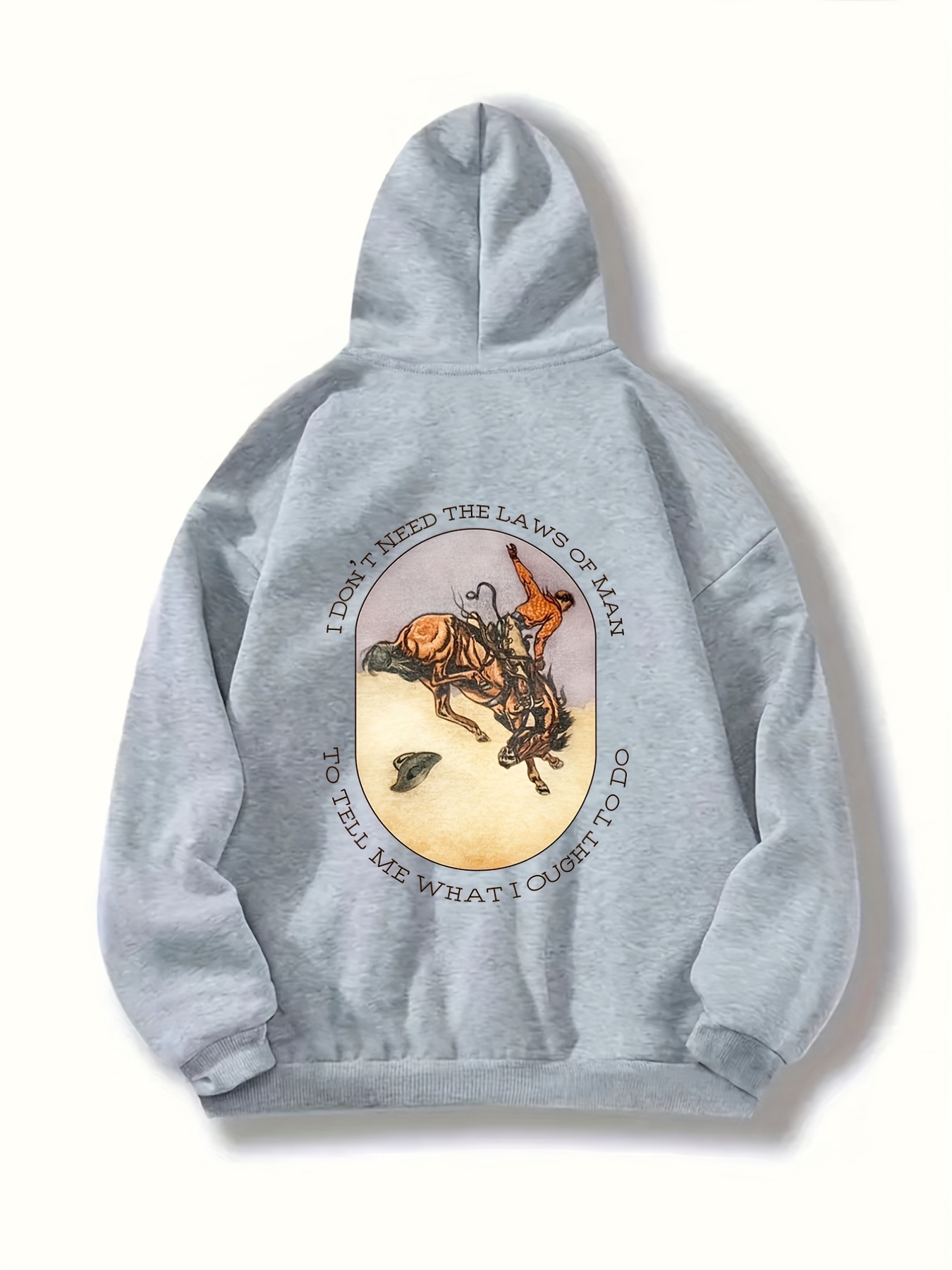 Western Cowboy Print Hoodie, Casual Long Sleeve Kangaroo Pocket Hoodies  Sweatshirt, Women's Clothing - Temu