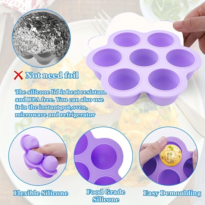 2 Pack Silicone Egg Bites Molds with Lid For 5 6 8 qt Instant Pot