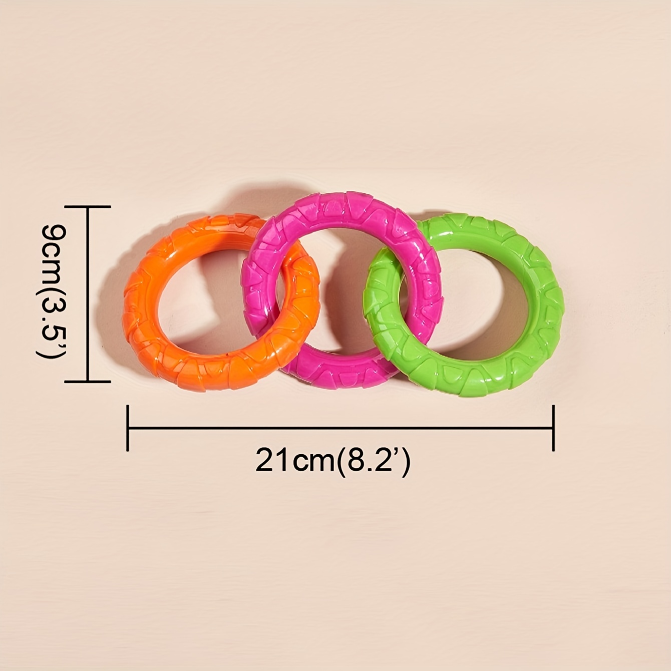 tpr dog durable chew toy three ring shaped dog interactive play toy teeth clean training toy pet supplies 1