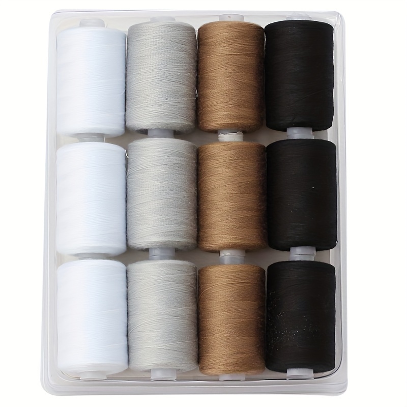 1 Set Of DIY Hand-sewn Thread 40S/2 Rainbow Sewing Thread Gradient Line  Sewing Machine Thread Multi-color Thread Clothing Accessories Twelve-color  Set