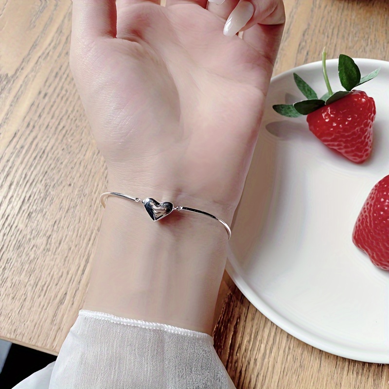 korean luxury s925 silver heart bracelet unique Temu