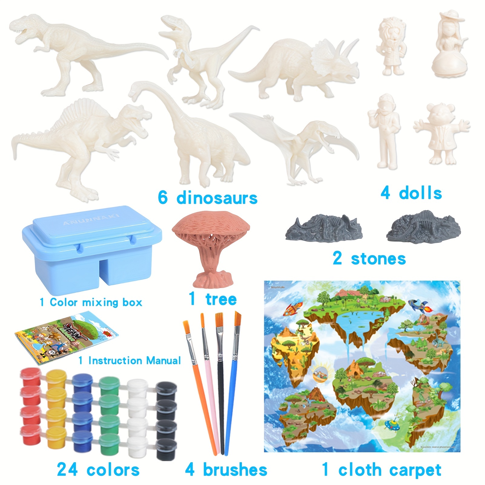 Art Supplies for Kids - Dinosaur Art Set - Painting, Drawing Art