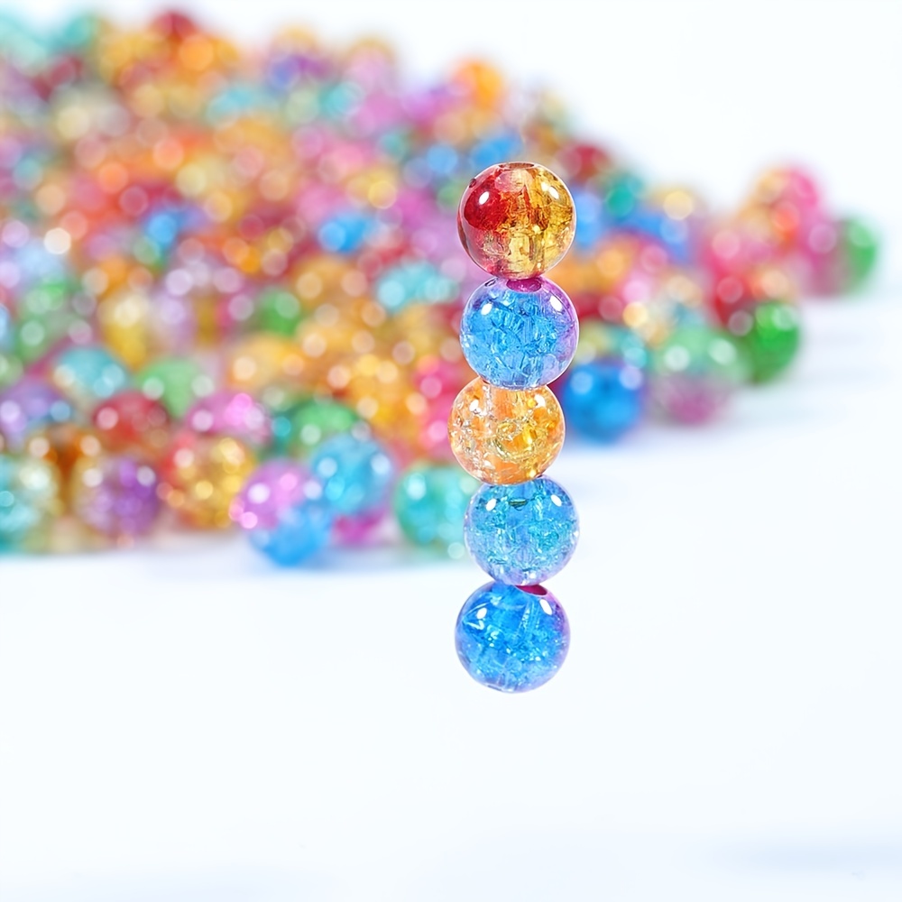 Wholesale Mix Color Crackle Glass Crystal Beads Crackle Lampwork