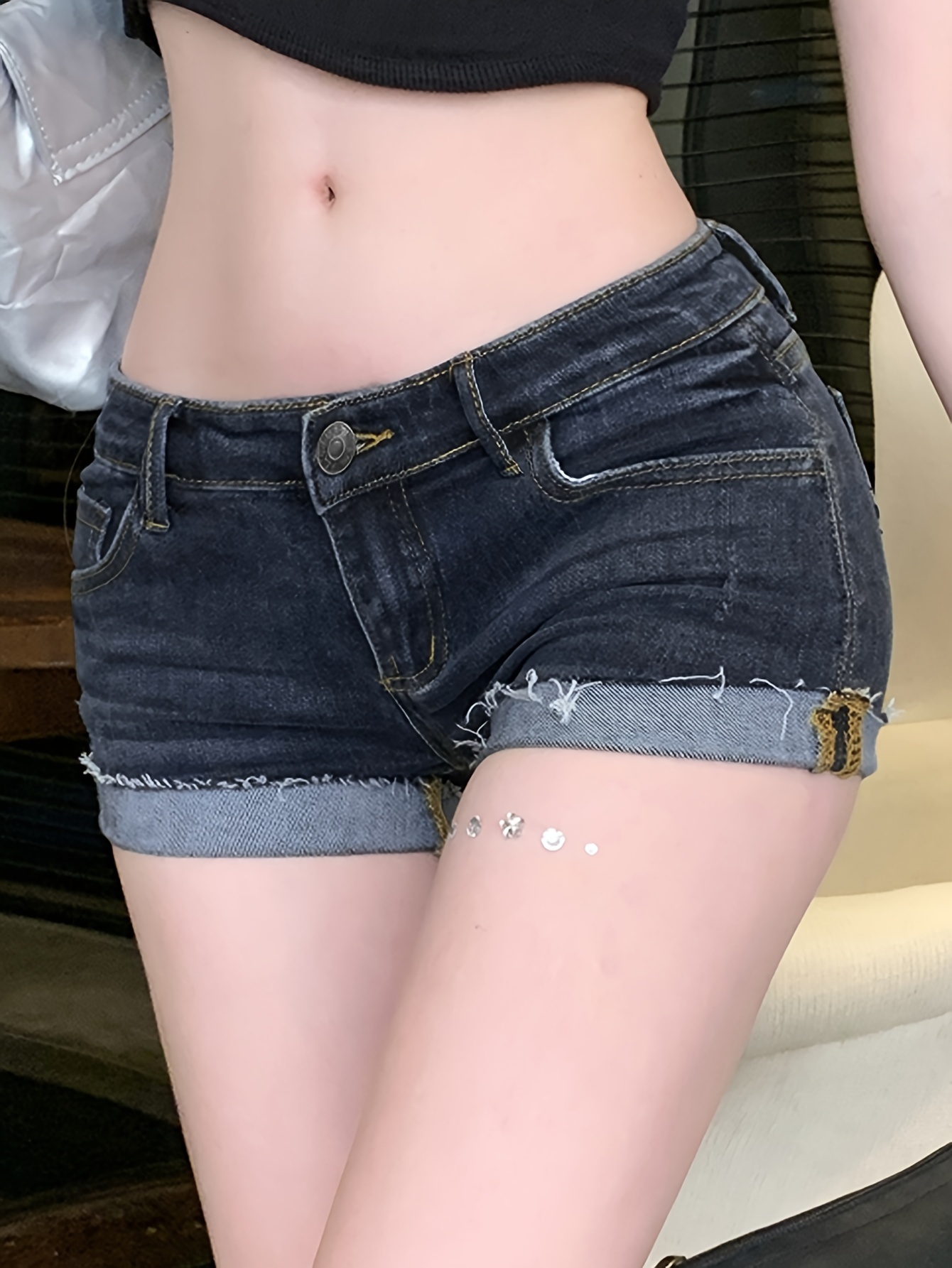 New fashion women's sexy mini hot pants jeans mini shorts jeans daisy duke  low w