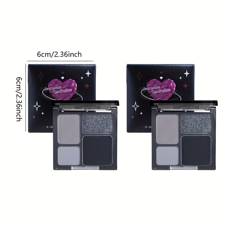 4 Colors Punk Smokey Acrylic Matte Glitter Eyeshadow Palette Shimmer And  Shine Eye Shadow Makeup Palette Nude Black Eye Makeup