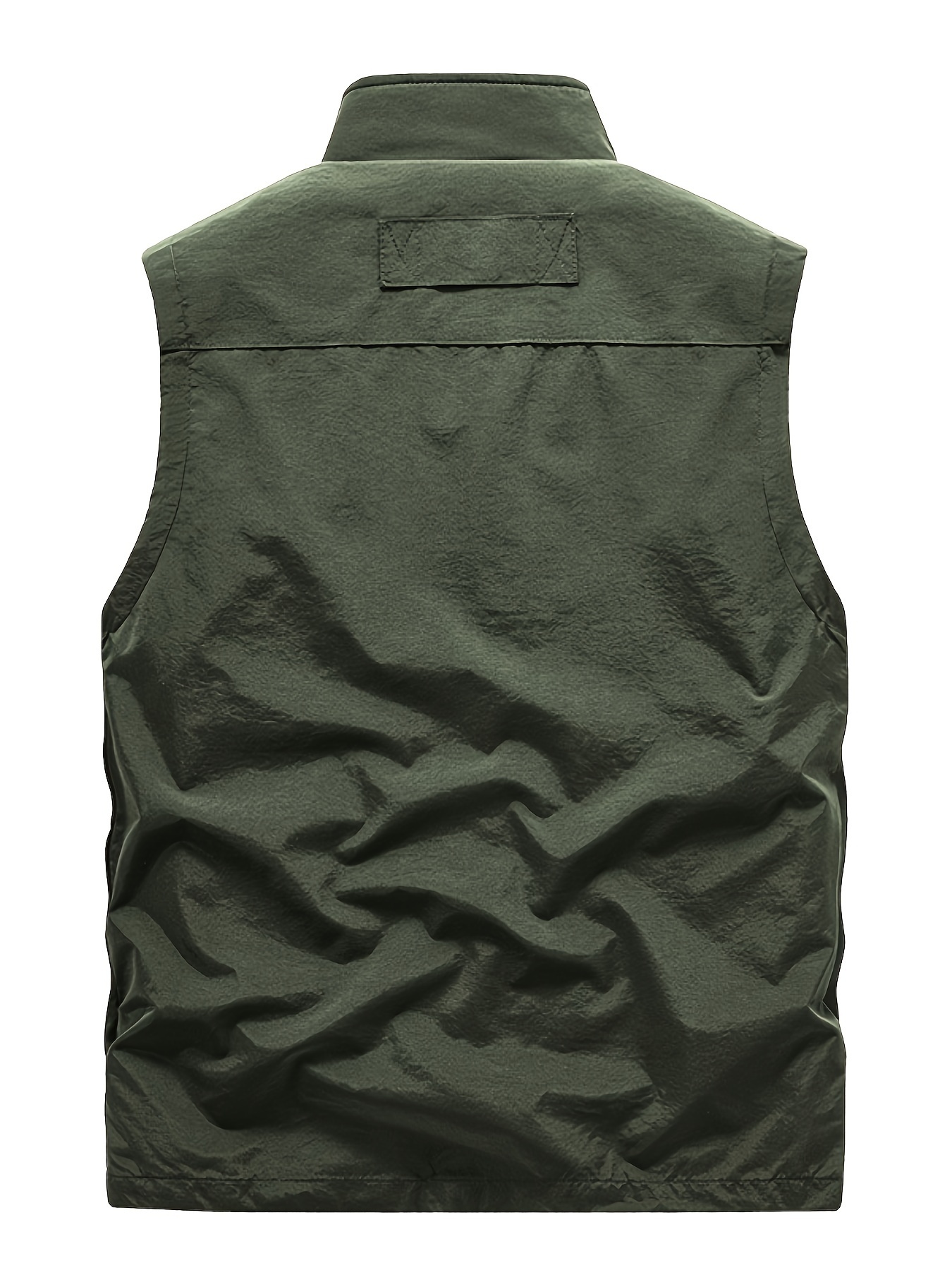 Zipper Pockets Cargo Vest Men's Casual Outwear Stand Collar - Temu