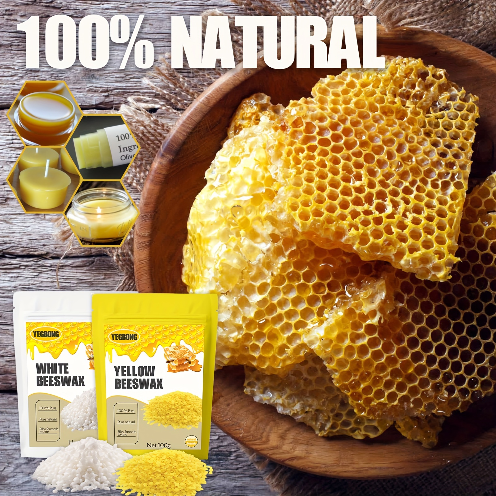 Pellets de cera de abeja natural 1LB/450g 100% pura - Temu