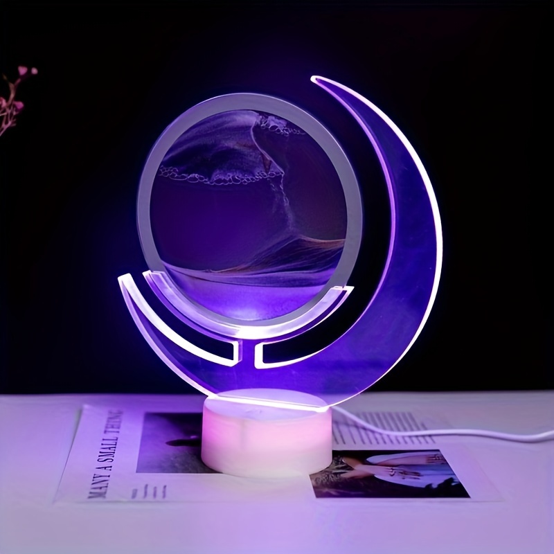 Cadre Sable Mouvant - Décoratif 3D Sablier avec Veilleuse LED