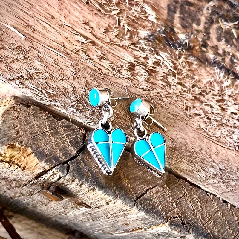 Heart shaped deals turquoise earrings