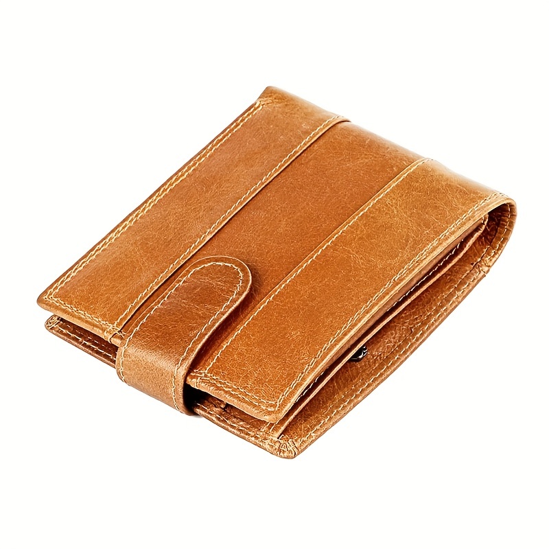 Genuine Leather RFID Wallets for Men, Vintage Dollar Pattern Thin Short Wallets, Multifunction ID Credit Card Holder Money Bag, Valentine's Day