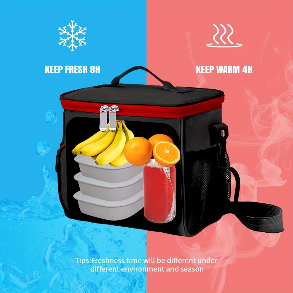 Insulated Lunch Bag, Reusable Lunch Box For Office Work School Picnic  Beach, Leakproof Freezable Cooler Bag With Strap For Teens/adults - Temu