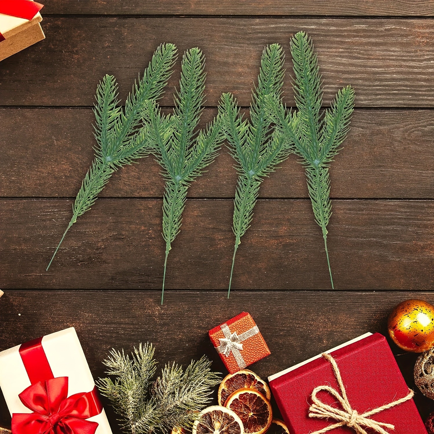 20 rami di pino artificiale riutilizzabili finte foglie verdi per oggetti  di scena fotografici fai da te, decorazioni natalizie per la casa – i  migliori prodotti nel negozio online Joom Geek