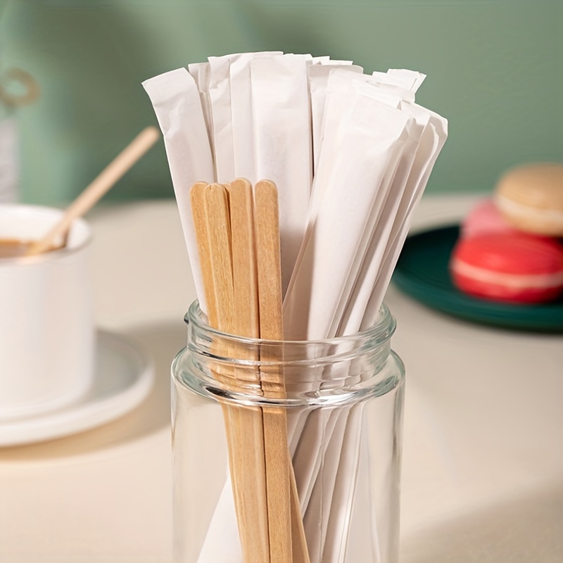 Coffee Stirrers Stir Sticks Wooden Beverage Mixer With Round - Temu