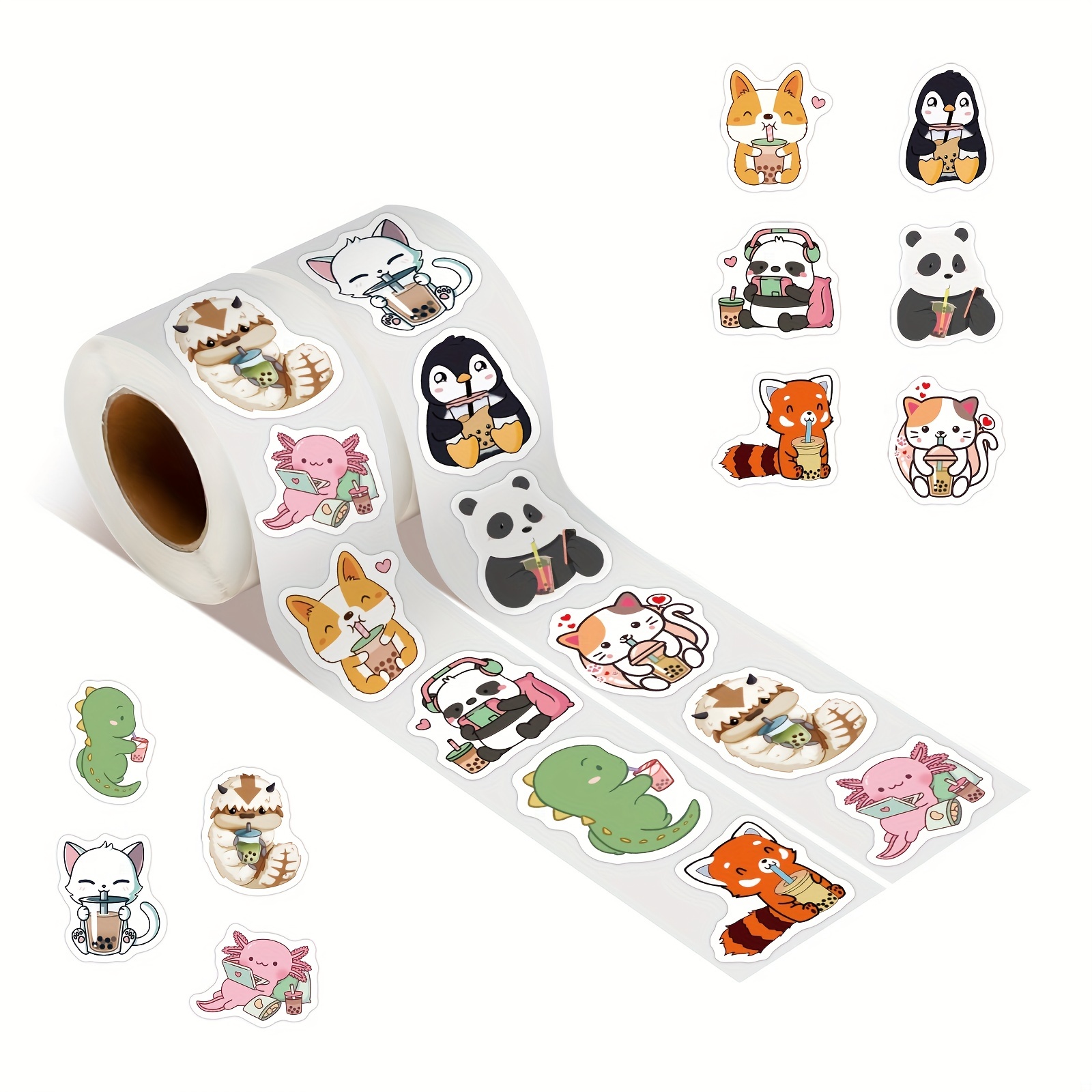 Cute Stickers Roll For Water Bottles Kawaii Aesthetic - Temu