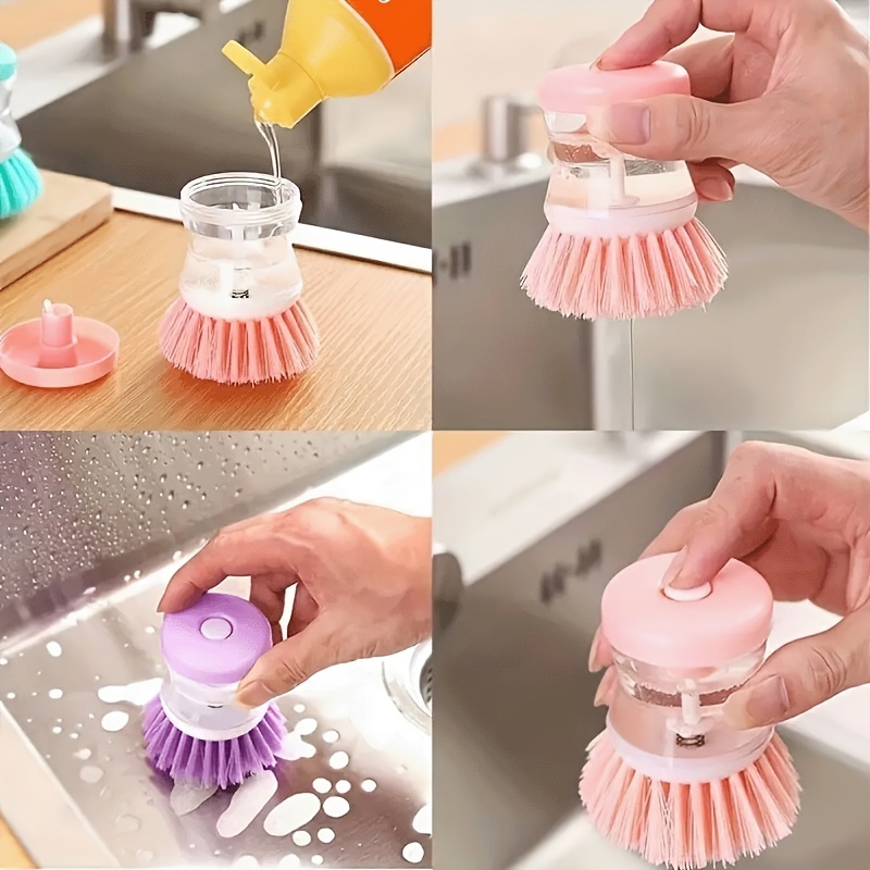 Multi purpose Kitchen Cleaning Brush With Press Soap - Temu