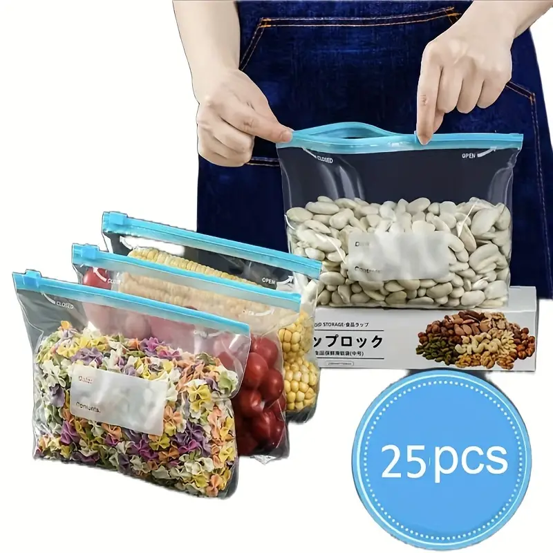 Reusable Zipper Bag Food Storage Bags Leakproof Airtight Bpa - Temu