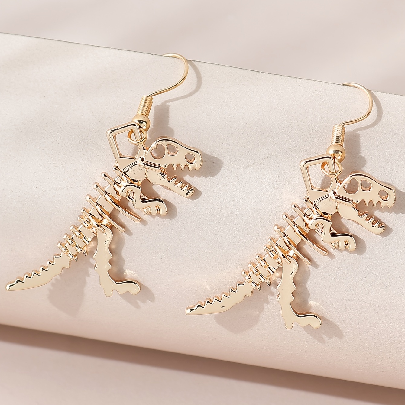 Punk Style Dinosaur Skeleton Drop Earrings