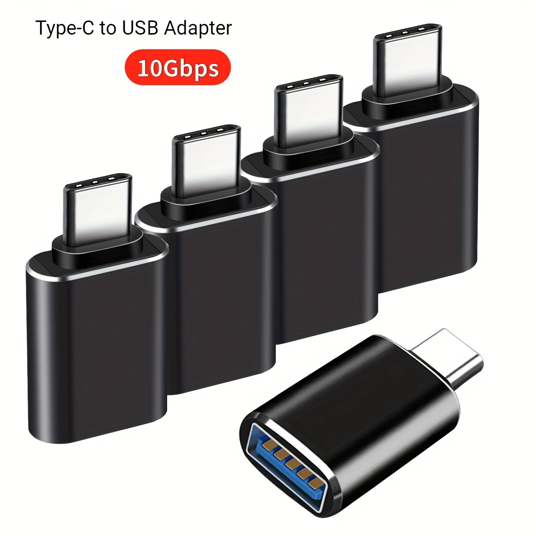 USB C to USB Adapter 4 Pack, USB Female to USB C Male OTG Adapter, USB C  Adapter Compatible with MacBook Pro, Samsung Galaxy, Type-C Phones,  Laptops
