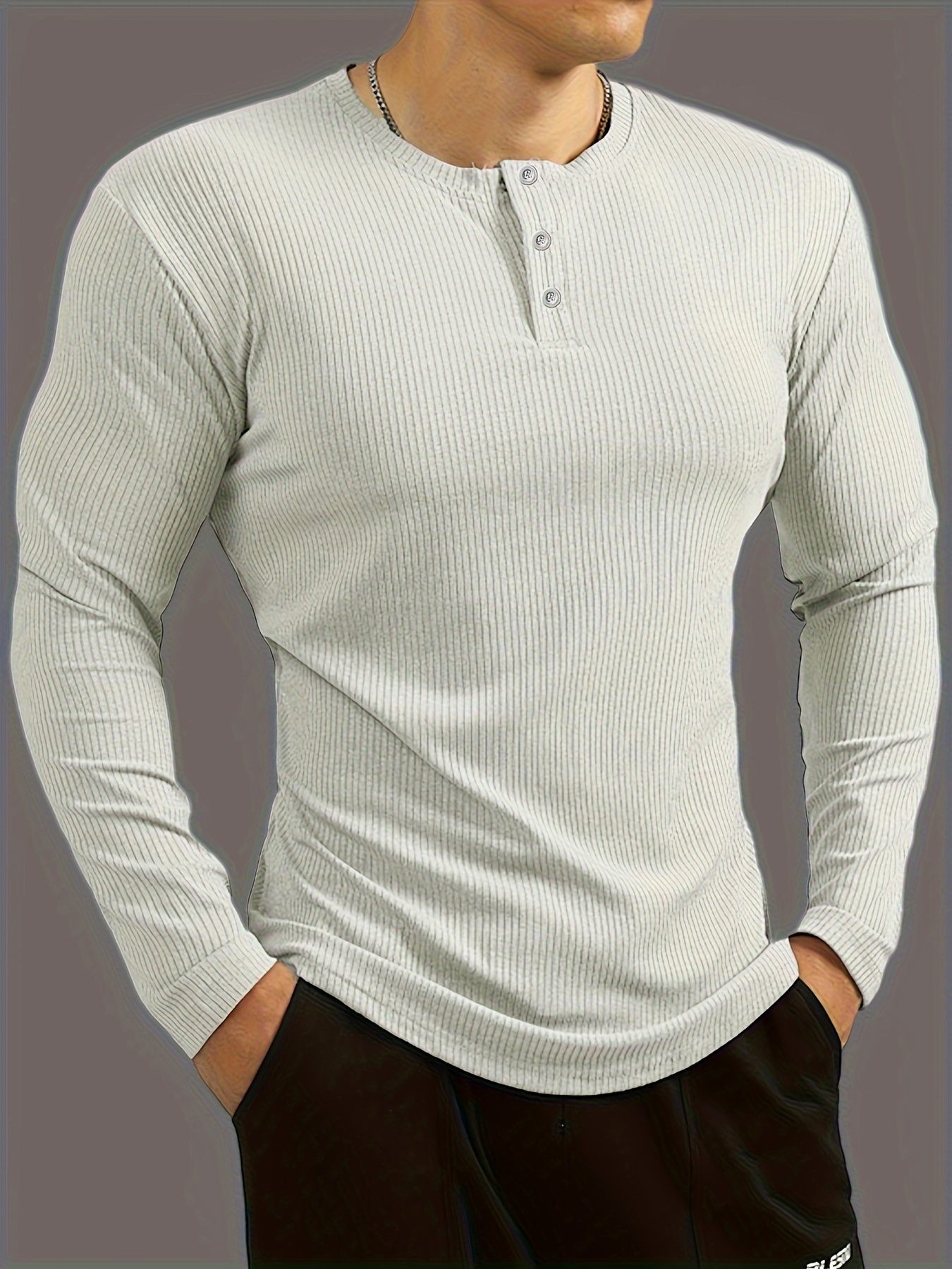 Camiseta Secado Rápido Hombre Manga Larga Cuello Redondo - Temu Chile