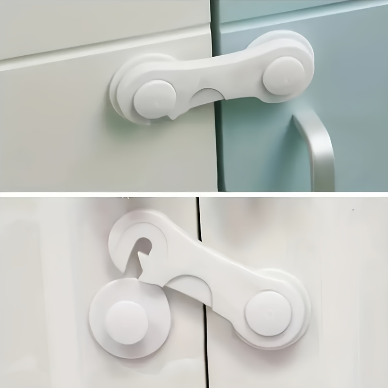 2pcs White Adjustable Baby Cabinet Lock, Child Safety Lock For Cabinet  Door, Drawer, Wardrobe