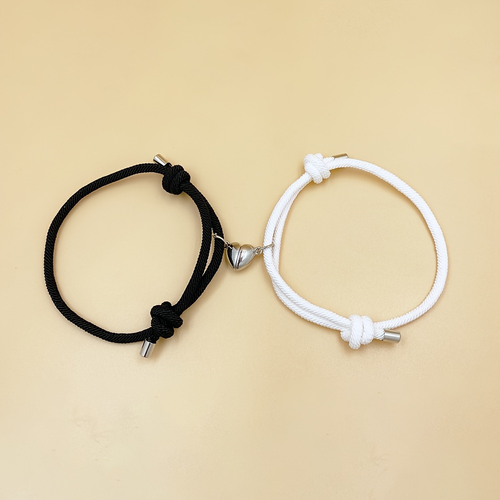 Glow in Dark Magnetic Bracelets for Couples Yellow / Adjust Size