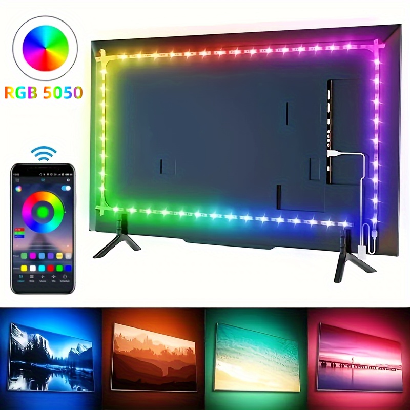 Striscia LED 5M, Luci Smart con Telecomando, Luce LED RGB per Camera da  Letto, TV, Nastro LED per Feste
