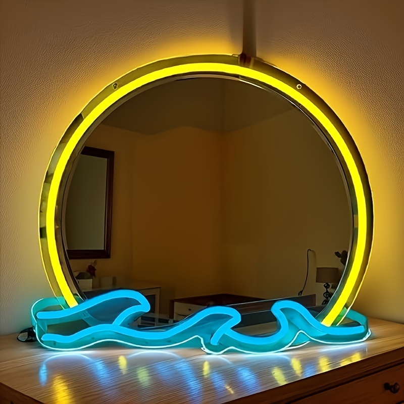 Shaped Oval with Light LED Dressing Table Makeup Table Mirror Wall