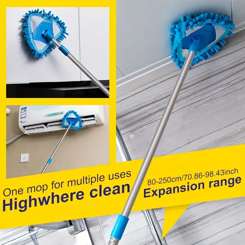 Multifunctional Mop With Extra Long Handle, Retractable Wall Cleaning Mop,  Ceiling Mop, Air Conditioner Dust Removal Mop, Wiping And Washing Mop,  Rotatable Household Cleaning Mop, Cleaning Supplies, Cleaning Tool, Back To  School